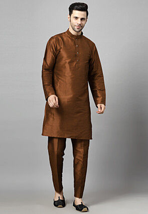 Digital Printed Raw Silk Sherwani in Multicolor
