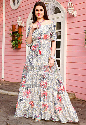 Georgette Indo Western Gown Party Wear for Women – g2gfashion.com