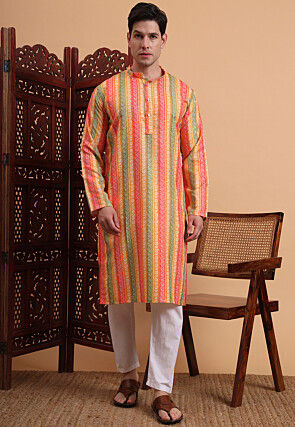 Digital Printed Rayon Kurta Set in Multicolor