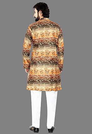 Digital Printed Rayon Kurta Set in Multicolor
