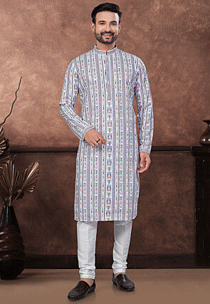 Digital Printed Rayon Kurta Set in Multicolor