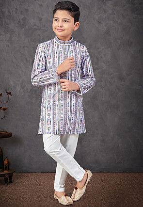 Digital Printed Rayon Kurta Set in Multicolor
