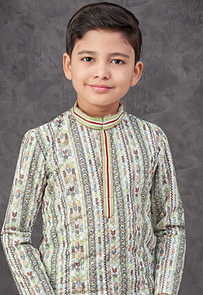 Digital Printed Rayon Kurta Set in Multicolor