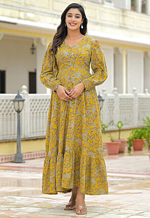 mustard yellow indo western dress Buy Mustard Yellow Indo Western with Aztec Printed Cape Online in UAE @Mohey