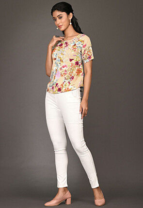 Digital Printed Rayon Top in Multicolor