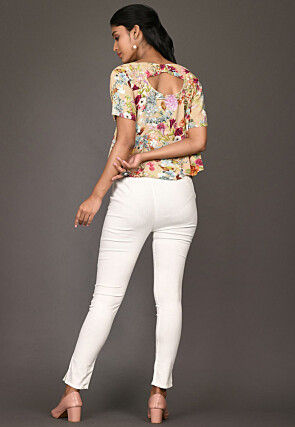 Digital Printed Rayon Top in Multicolor