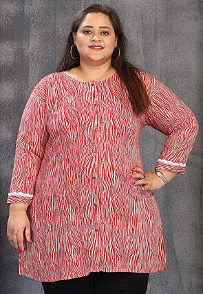 Digital Printed Rayon Tunic in Maroon