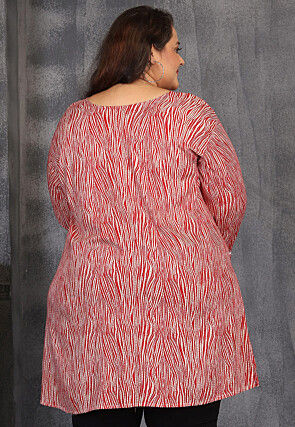 Digital Printed Rayon Tunic in Maroon