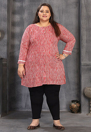 Digital Printed Rayon Tunic in Maroon