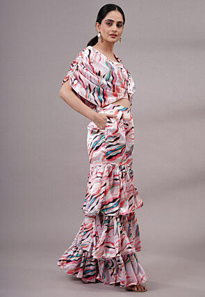 Digital Printed Satin Co Ord Set in Multicolor