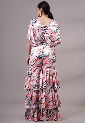 Digital Printed Satin Co Ord Set in Multicolor