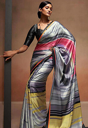 Buy Pure Satin Sarees in Best Design at Mirraw