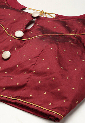 Digital Printed Satin Silk Lehenga in Cream