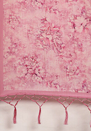 Digital Printed Satin Silk Lehenga in Maroon