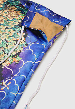 Digital Printed Satin Silk Lehenga in Multicolor