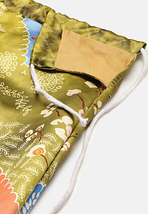 Digital Printed Satin Silk Lehenga in Multicolor