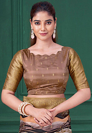 Digital Printed Tussar Silk Saree in Multicolor