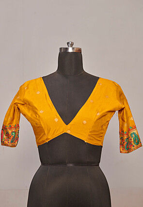 Digital Printed Tussar Silk Saree in Mustard