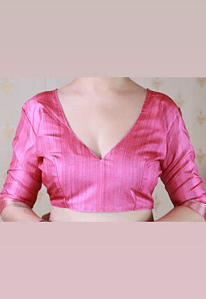 Digital Printed Tussar Silk Saree in Pink