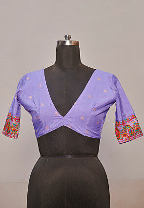 Digital Printed Tussar Silk Saree in Purple