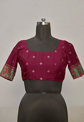 Digital Printed Tussar Silk Saree in Wine