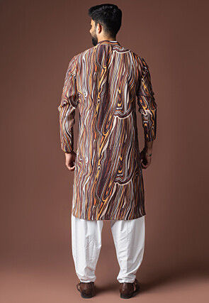 Digital Printed Viscose Cotton Short Kurta Set in Multicolor