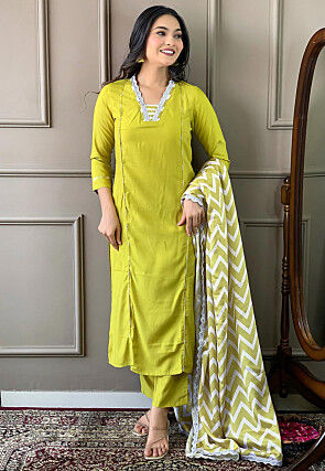 Digital Printed Viscose Pakistani Suit in Green