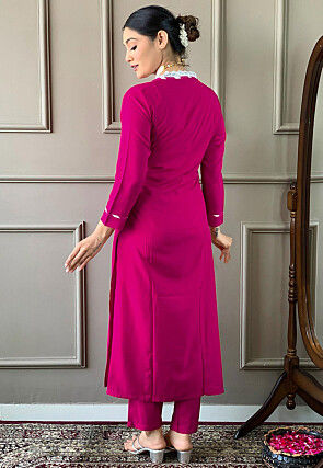 Digital Printed Viscose Pakistani Suit in Pink