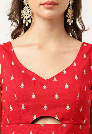 Digital Printed Viscose Rayon Lehenga in Maroon