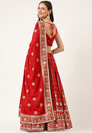 Digital Printed Viscose Rayon Lehenga in Maroon
