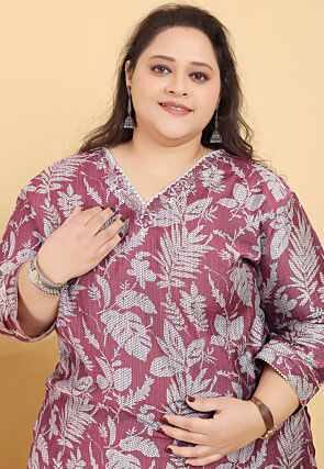 Digital Printed Viscose Silk Pakistani Suit in Pink