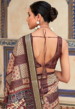 Digital Printed Viscose Silk Saree in Multicolor
