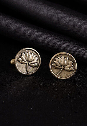 Divine Lotus Metallic Cufflink Pair
