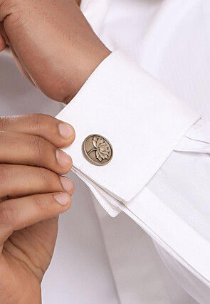 Divine Lotus Metallic Cufflink Pair