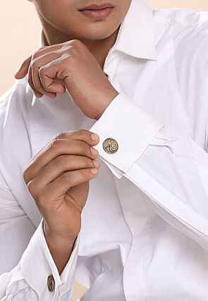 Divine Lotus Metallic Cufflink Pair