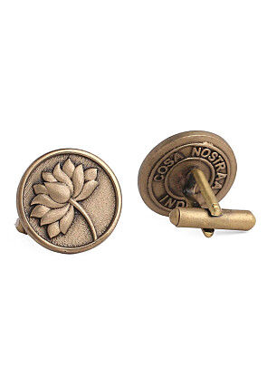 Divine Lotus Metallic Cufflink Pair