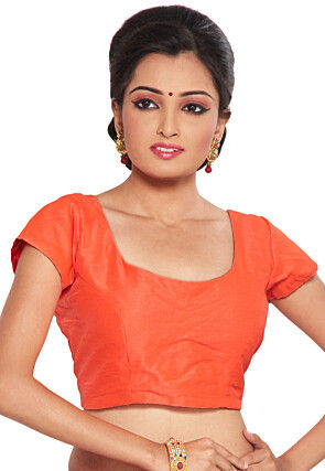 Dupion Silk Blouse in Orange