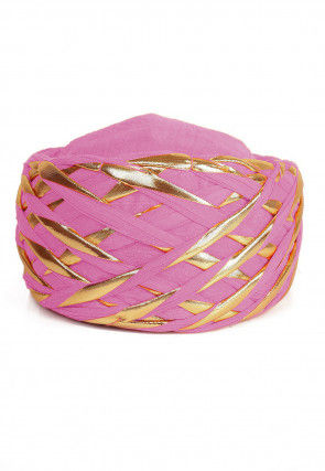 Embellished Cotton Turban in Pink