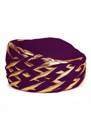 Embellished Cotton Turban in Purple