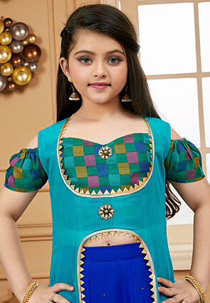 Embellished Georgette Lehenga in Royal Blue