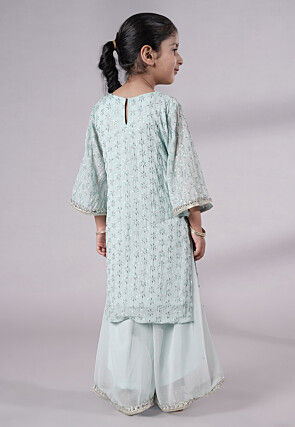 Embellished Georgette Pakistani Suit in Sky Blue