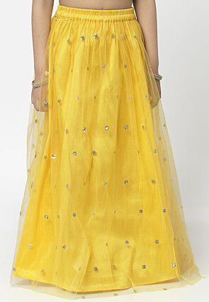 Embellished Net Skirt in Yellow
