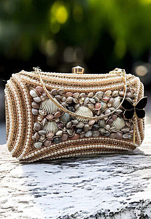 Embellished PU Clutch Bag in Multicolor