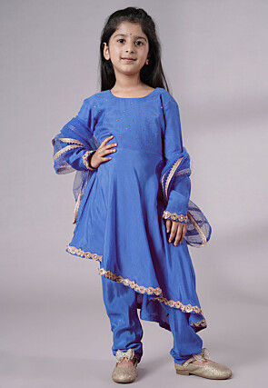 Embellished Shantoon Punjabi Suit in Light Blue