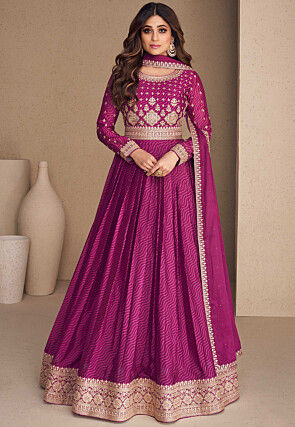 Embroidered Art Abaya Style Suit in Purple