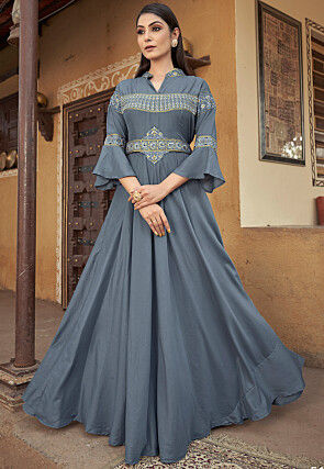 Rozina Munib. Digital printed silk gown