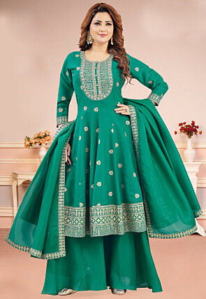 Green Anarkali style Salwar Suit Designer Salwar Suit main image 1