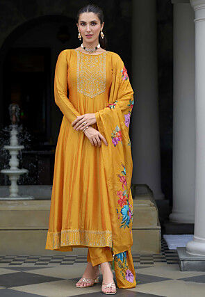 Yellow Anarkali Suits Salwar Kameez Buy Designer Indian Suits for Women Online Utsav Fashion