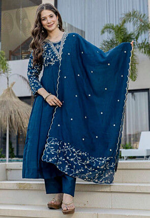 utsav fashion anarkali dress Digital Printed Pure Cotton Anarkali Suit in Black