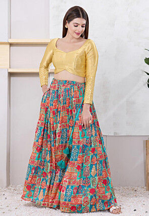 Embroidered Art Silk Blouse in Beige